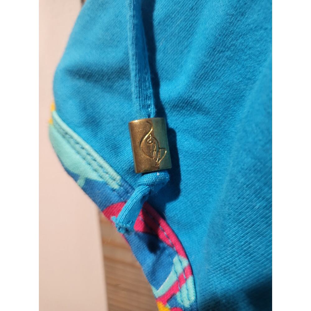 Vintage Baby Phat XL Flowery Blue Short Sleeves Hooded Jacket with POP Zipper - Picture 7 of 8
